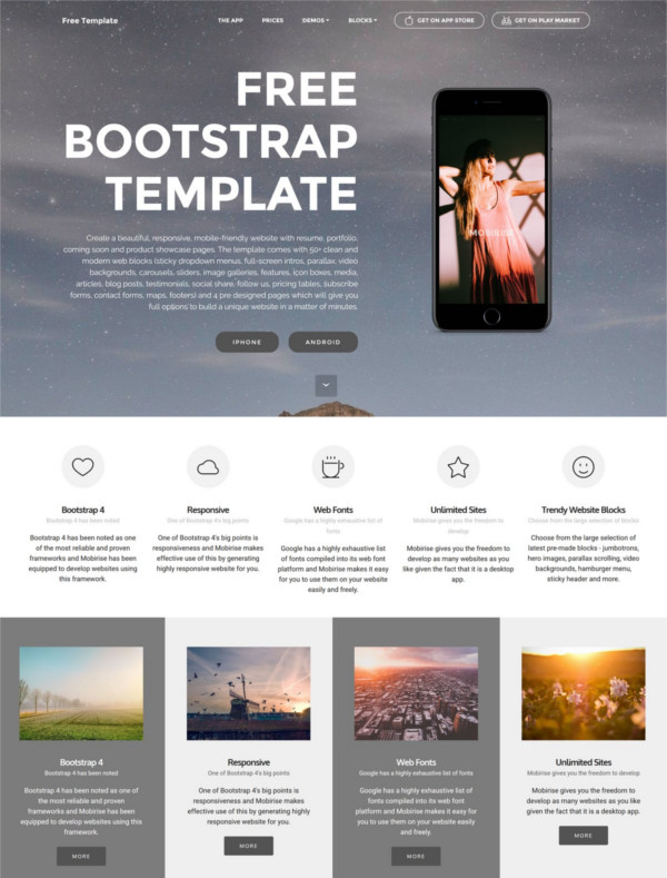 Free bootstrap templates full site template
